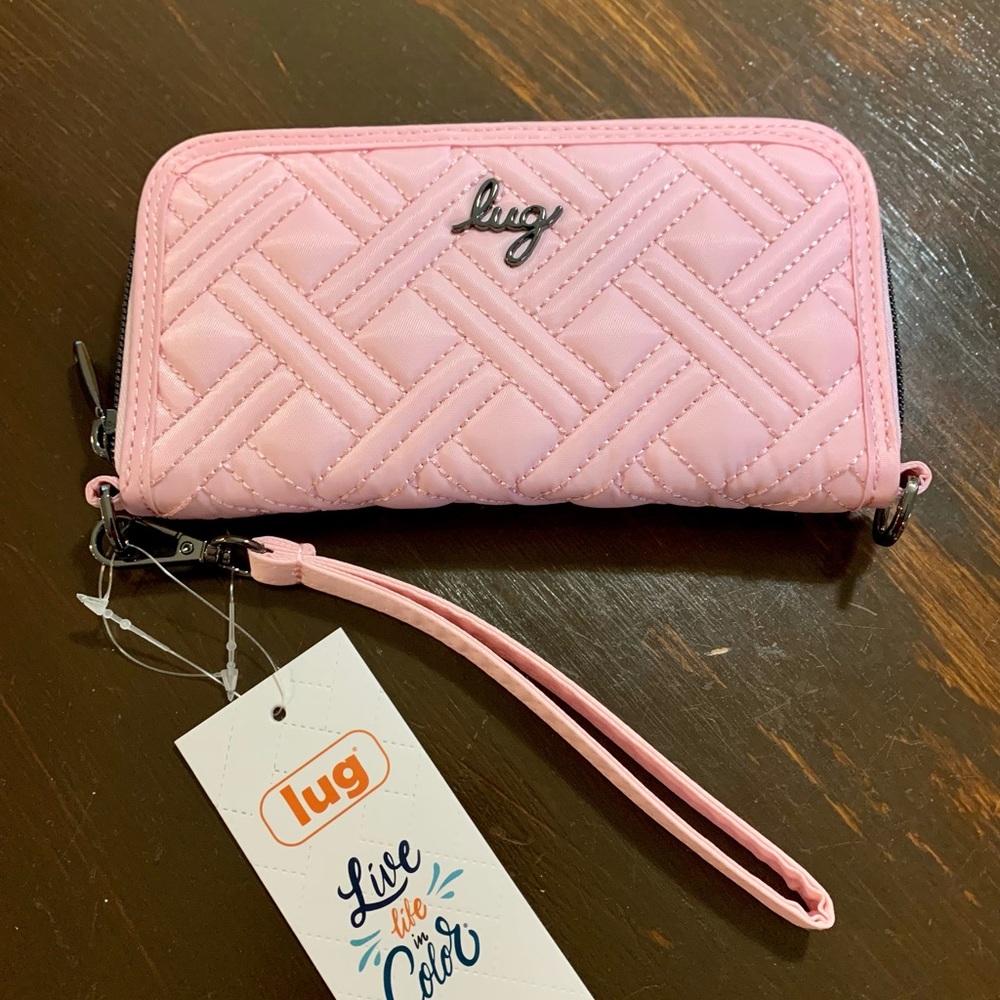 Lug Whirly RFID Wristlet Wallet-bubble pink NWT